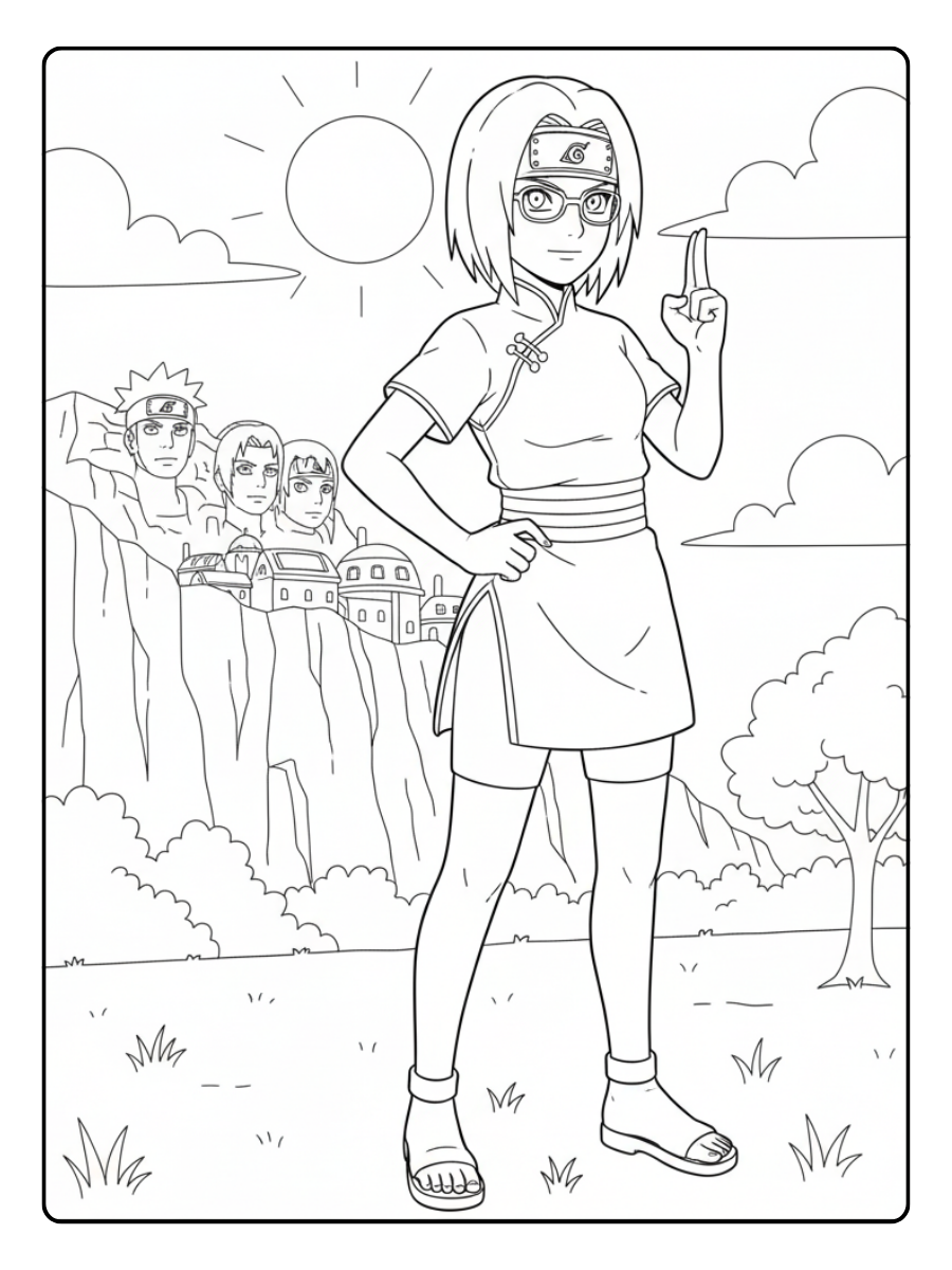 Naruto Coloring Pages – Sarada Uchiha