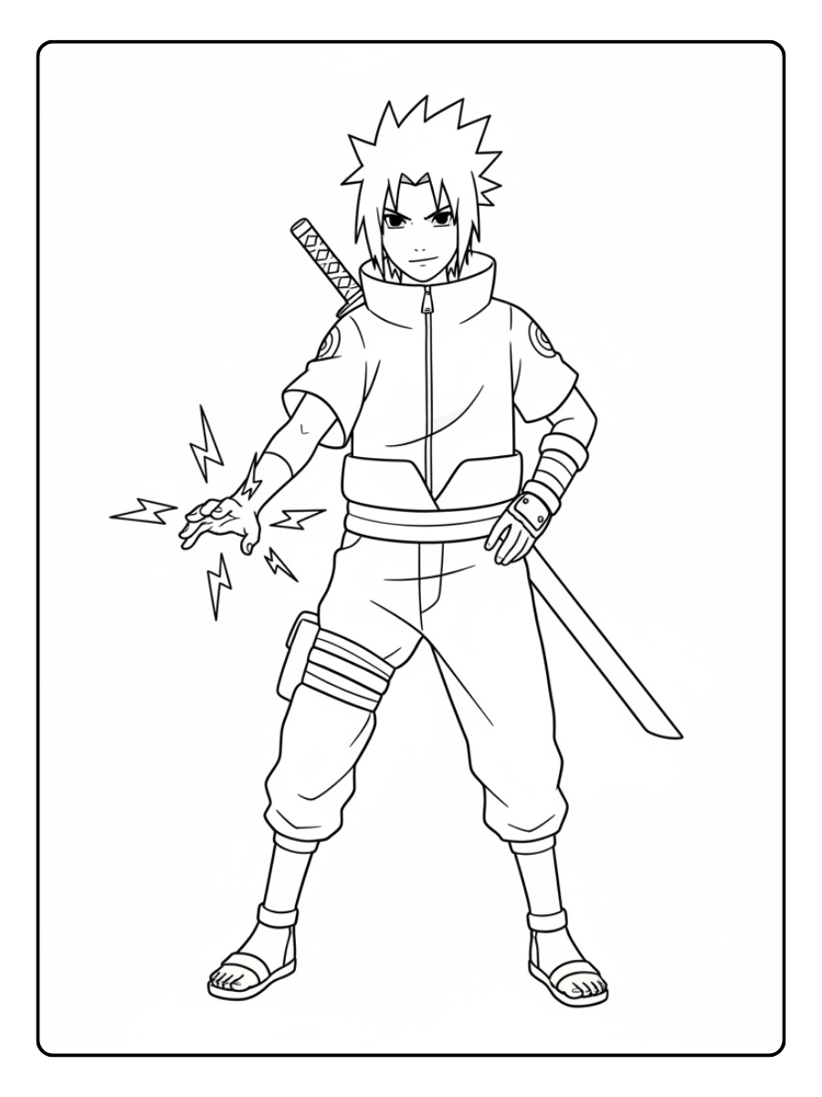 Naruto Coloring Pages – Sasuke Uchiha