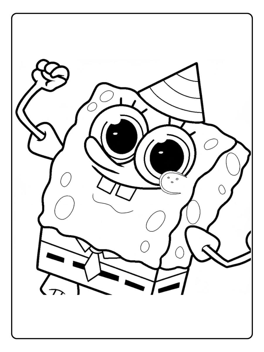 Outline Spongebob Giving Thumbs Up for Coloring Pages