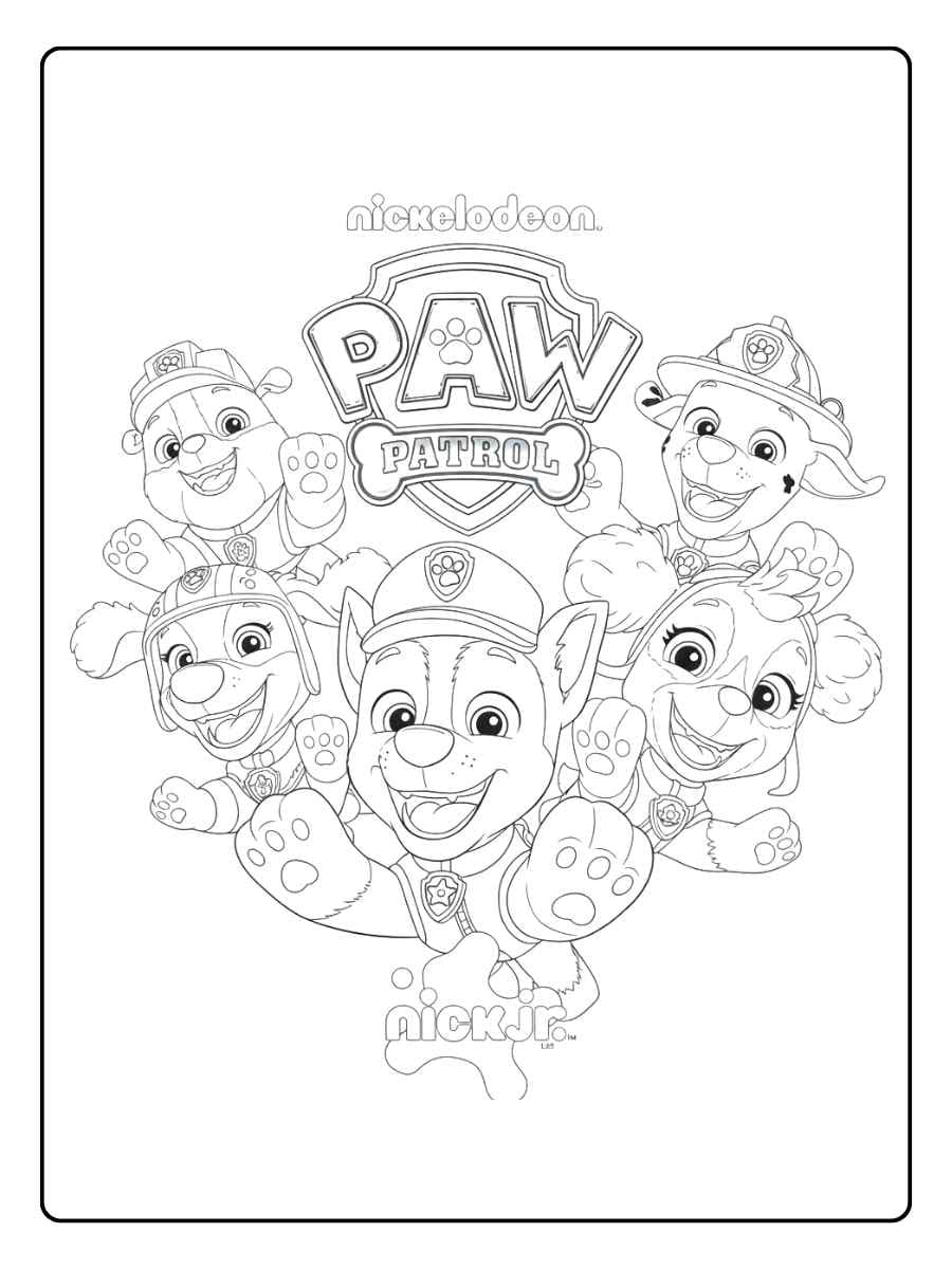 Paw Patrol Coloring Page Construction Pup Rubble