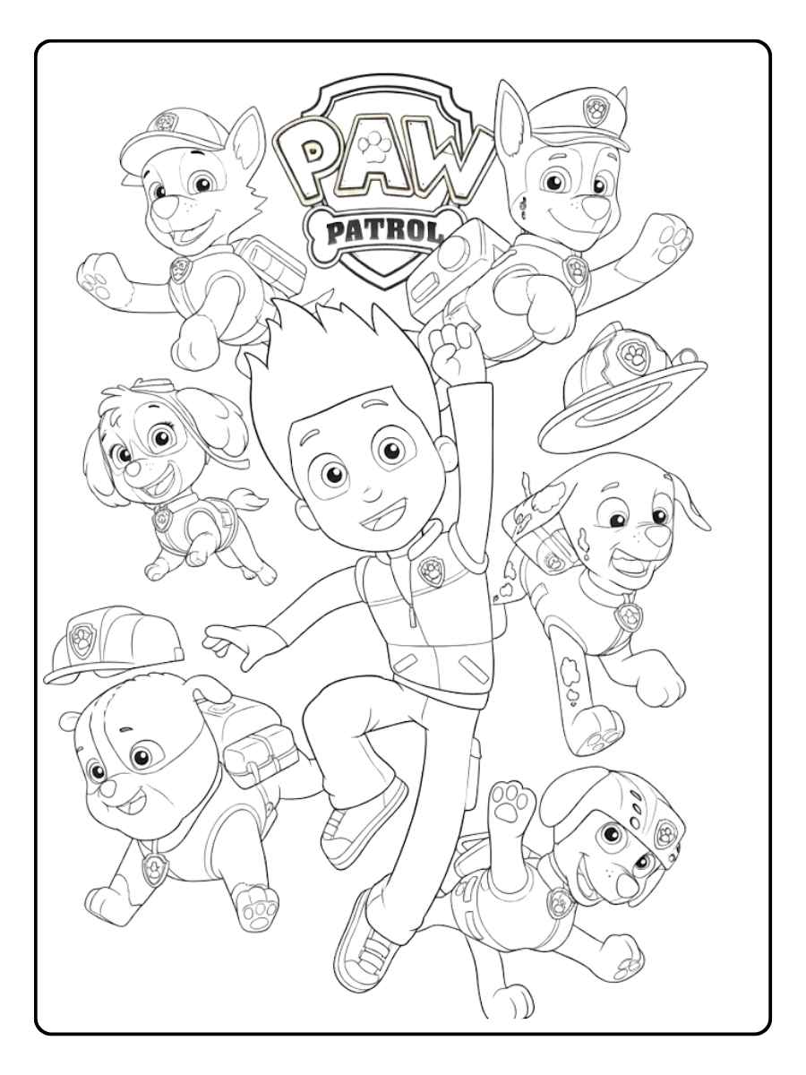 Paw Patrol Coloring Page Mighty Pup Chase in His Armor