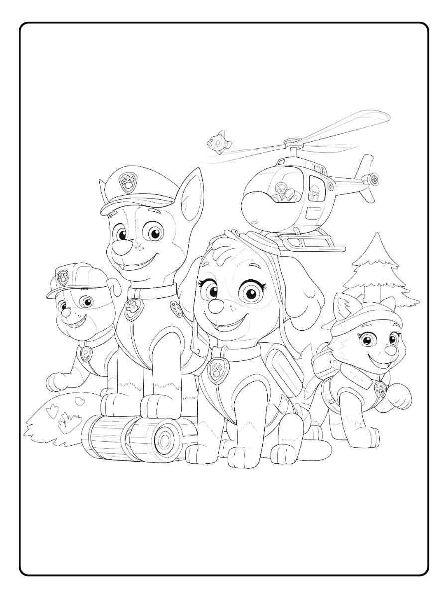 Paw Patrol Coloring Page Mighty Pup Tracker on the Case
