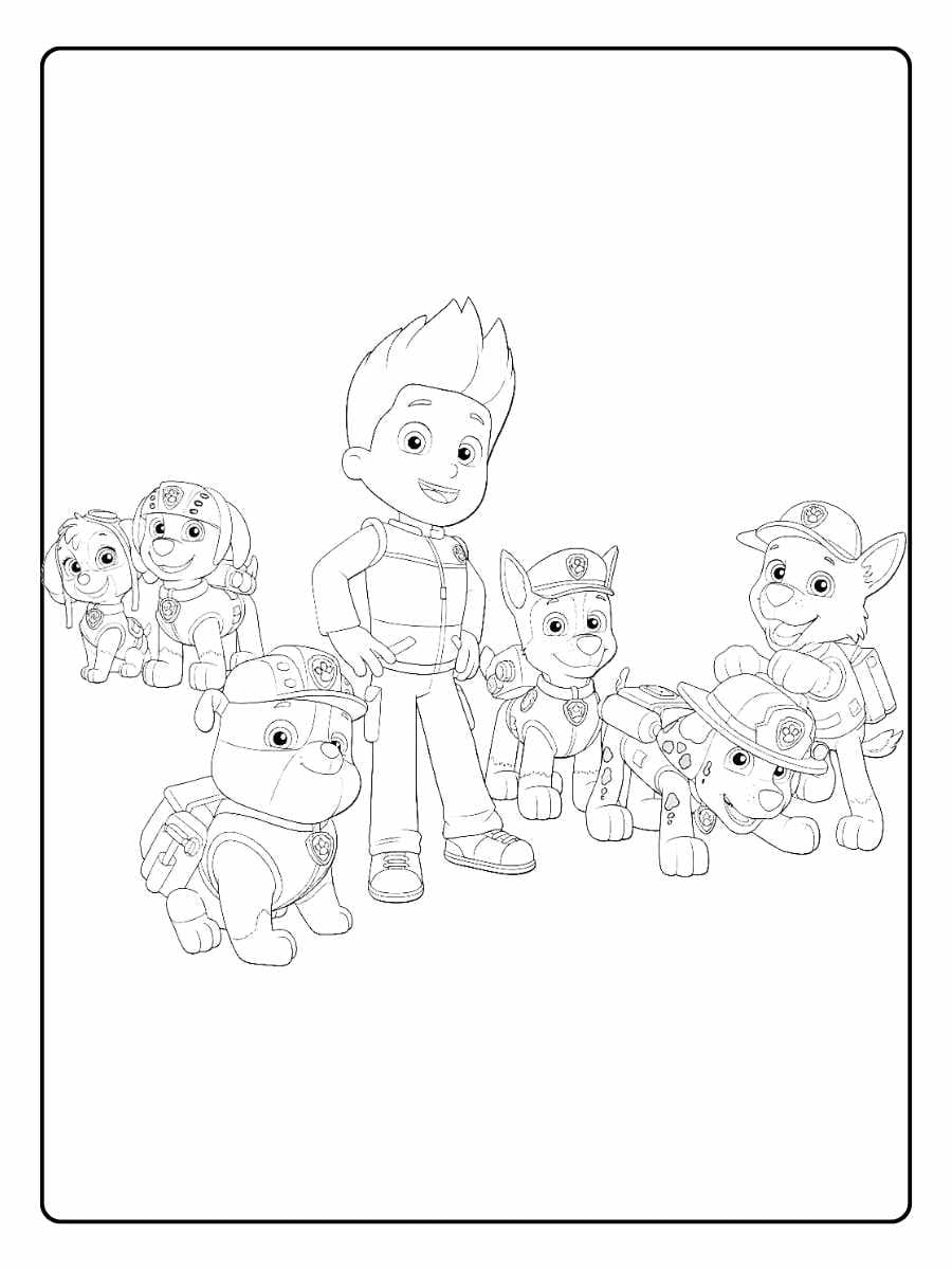 Paw Patrol Coloring Page Rubble the Builder Pup