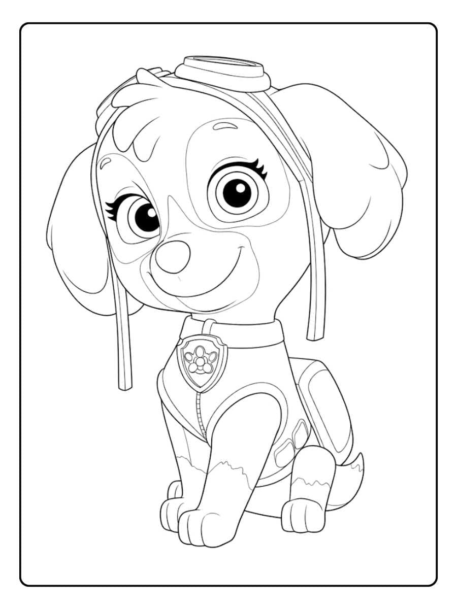 Paw Patrol Coloring Page Skye the Aviator Pup