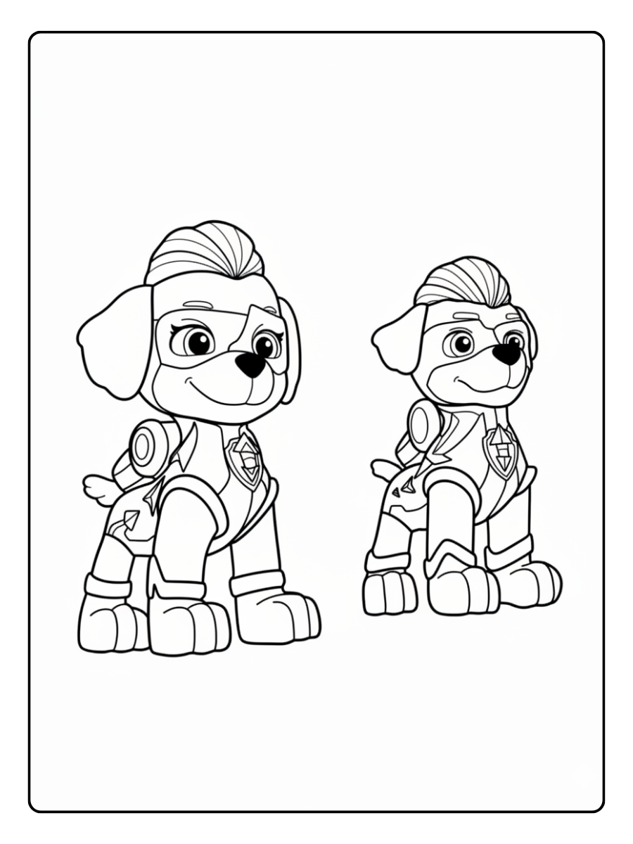 Paw Patrol Coloring Pages – Mighty Pups Super Paws