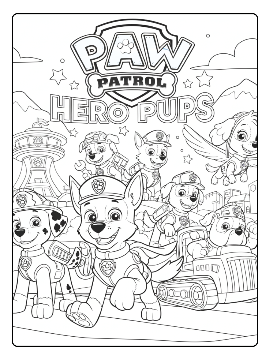 Paw Patrol Coloring Pages – Paw Patrol Hero Pups