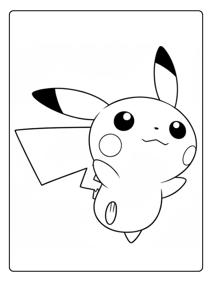 Pikachu Coloring Pages Energetic Running Pikachu
