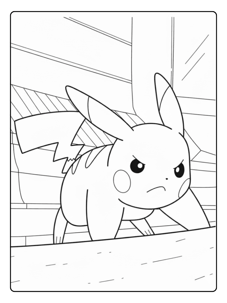Pikachu Coloring Pages – Pikachu Battle Pose Pikachu Coloring Pages – Pikachu Battle Pose