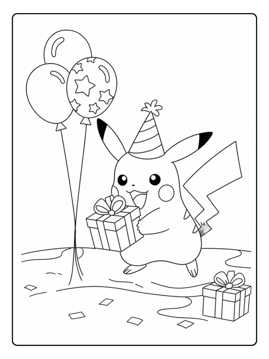 Pikachu Coloring Pages – Pikachu Birthday Party