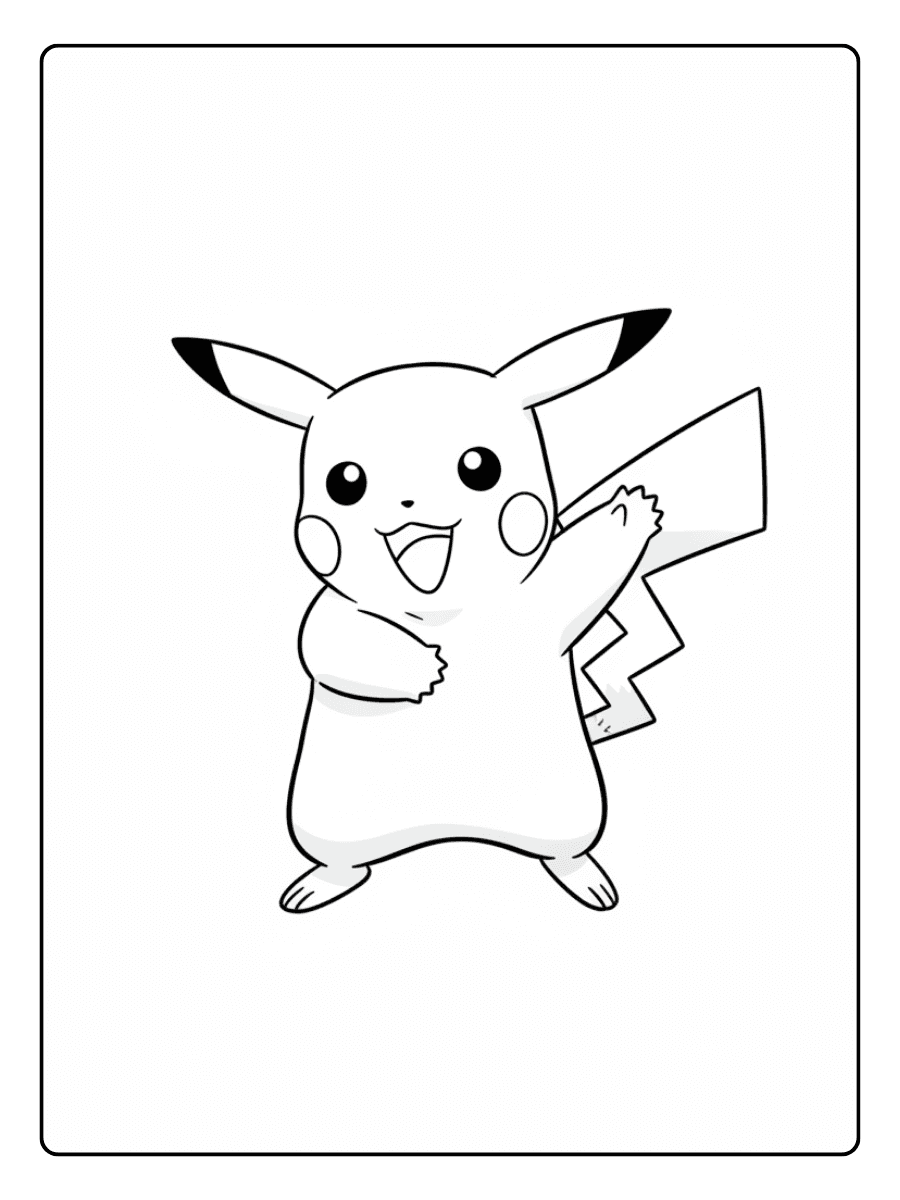 Pikachu Coloring Pages – Pikachu Dancing