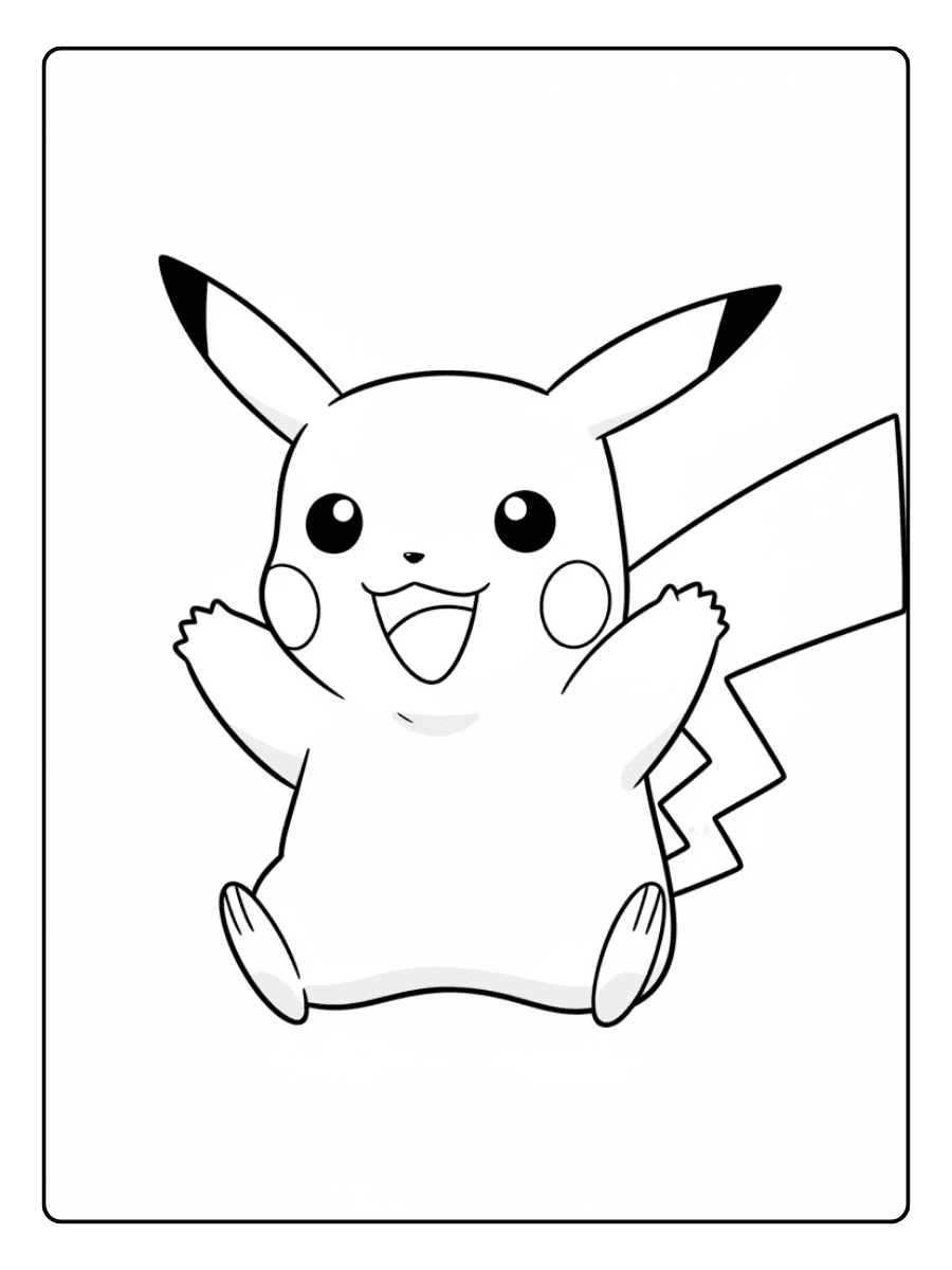 Pikachu Coloring Pages – Pikachu Friendly Smile