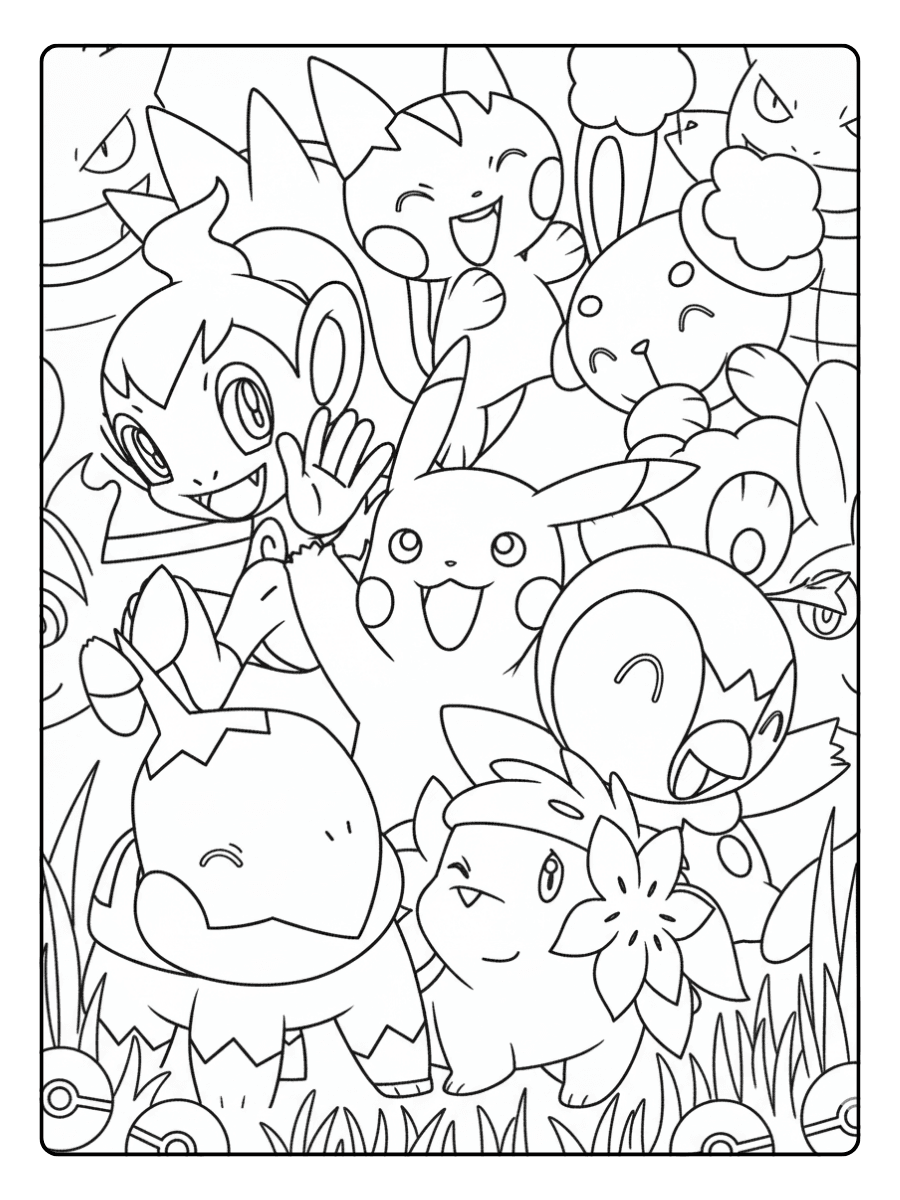 Pikachu Coloring Pages – Pikachu and Friends