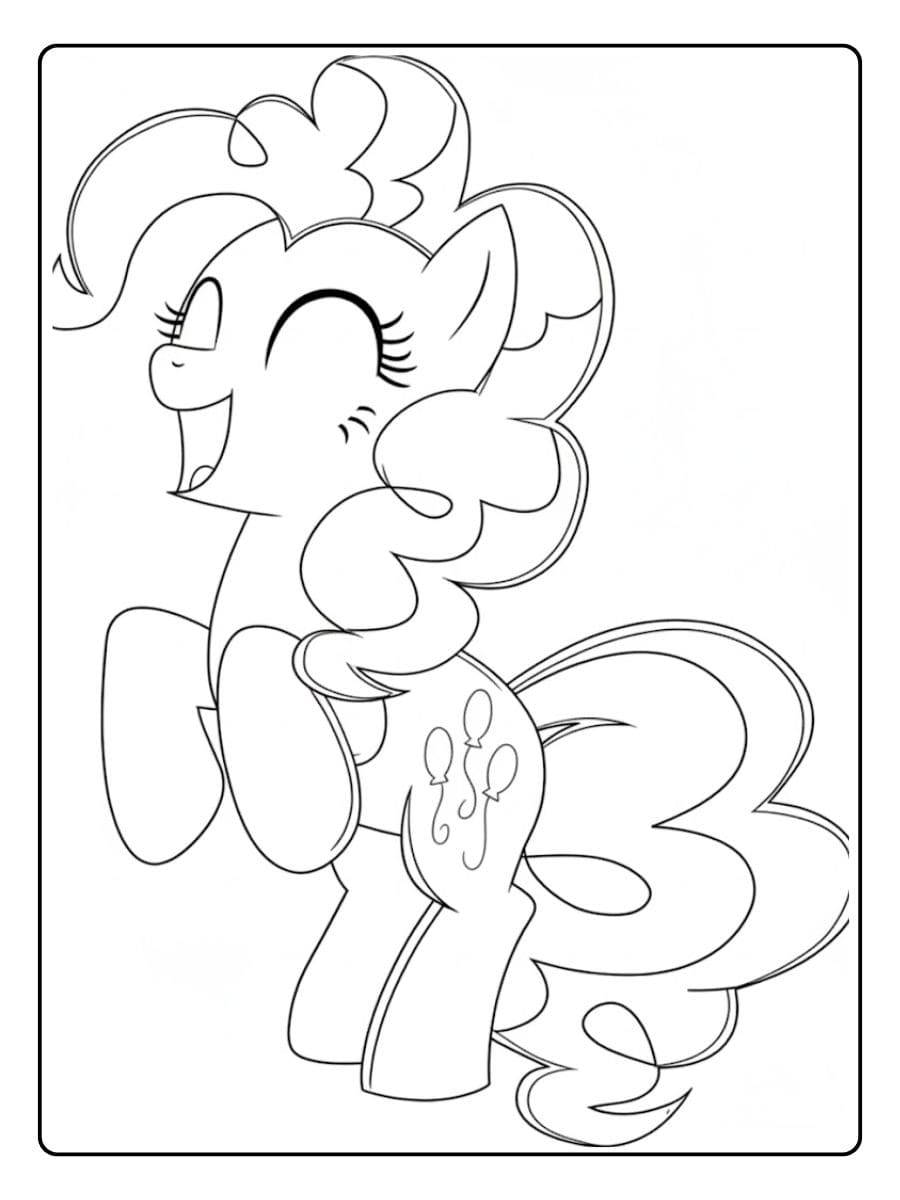 Pinkie Pie Laughing Outline for My Little Pony Coloring Pages