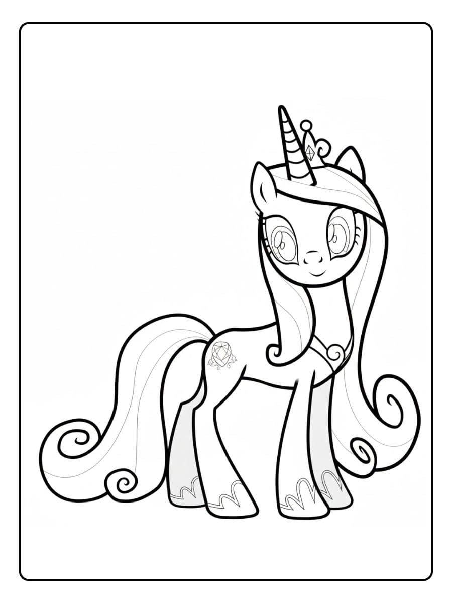 Pinkie Pie Outline for My Little Pony Coloring Pages Simple and Bold