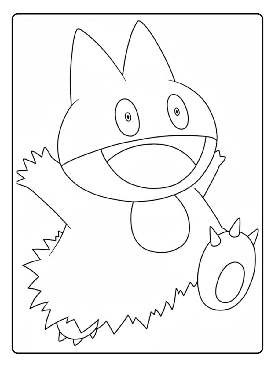 Pokemon Coloring Pages Munchlax is waiting for color