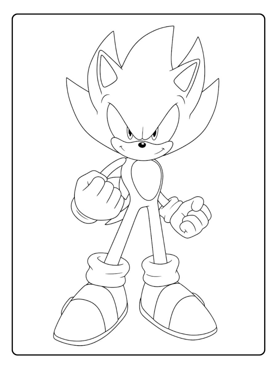 Powerful Super Sonic Coloring Pages