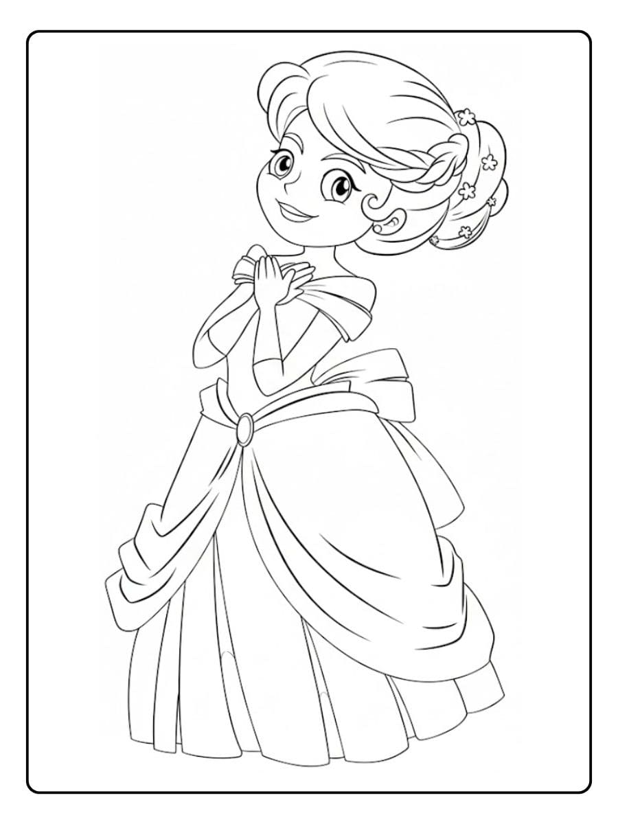 Princess Coloring Pages Beautiful Royal Portrait