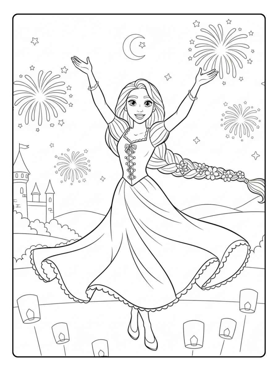 Rapunzel Coloring Pages – Rapunzel Celebration