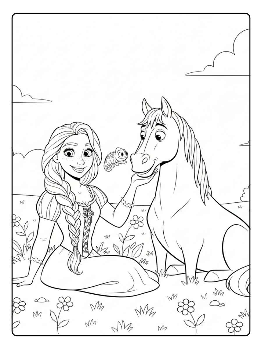 Rapunzel Coloring Pages – Rapunzel Friendship