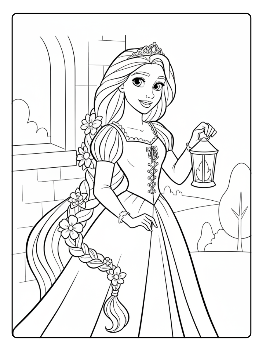 Rapunzel Coloring Pages – Rapunzel Princess Moment