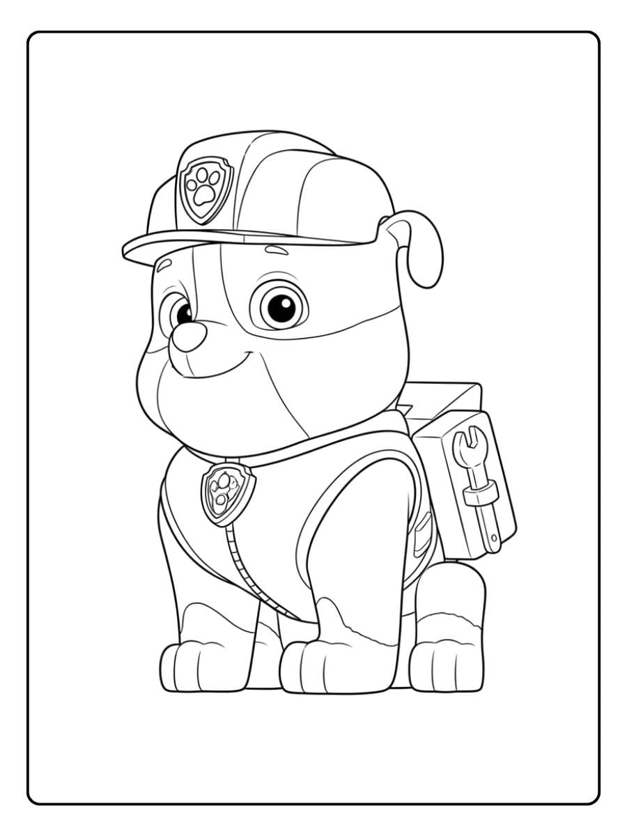Rubble Paw Patrol Coloring Page