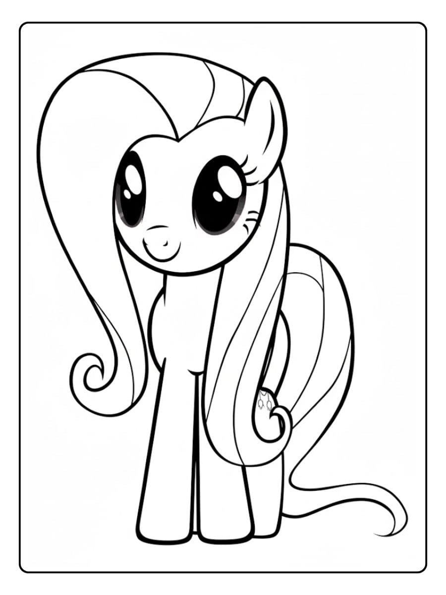 Simple Outline My Little Pony Coloring Pages for Kids