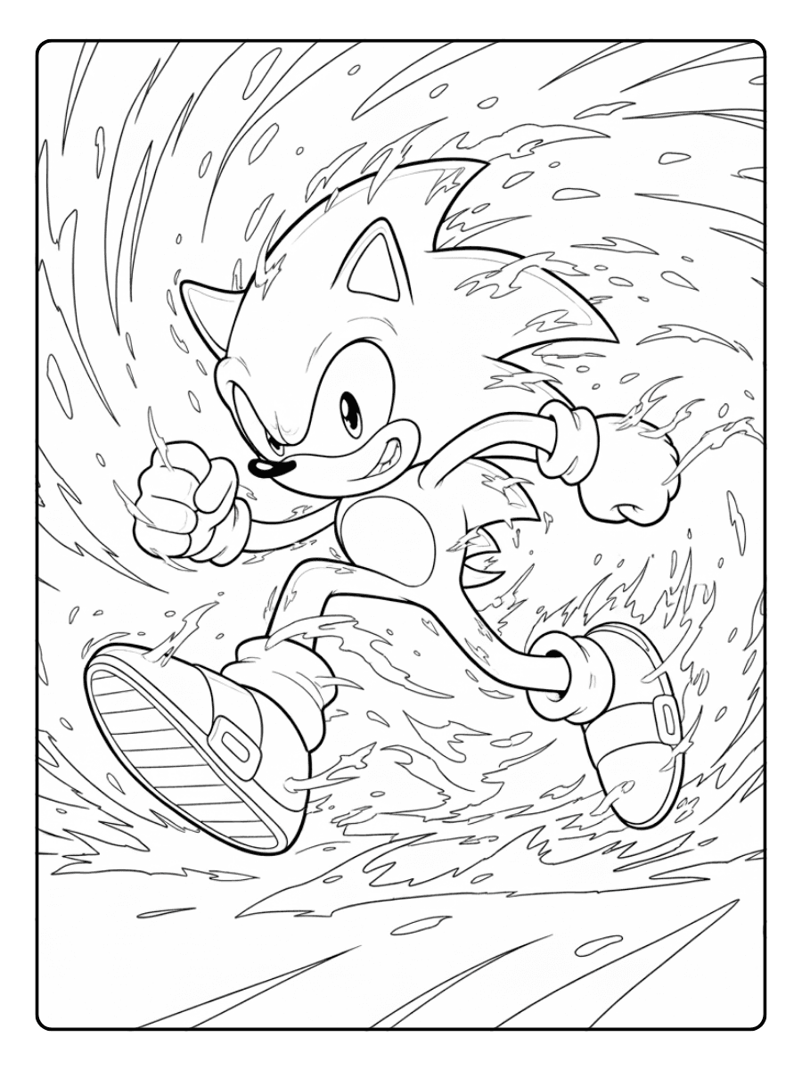 Sonic Coloring Pages – Sonic Dynamic Lines