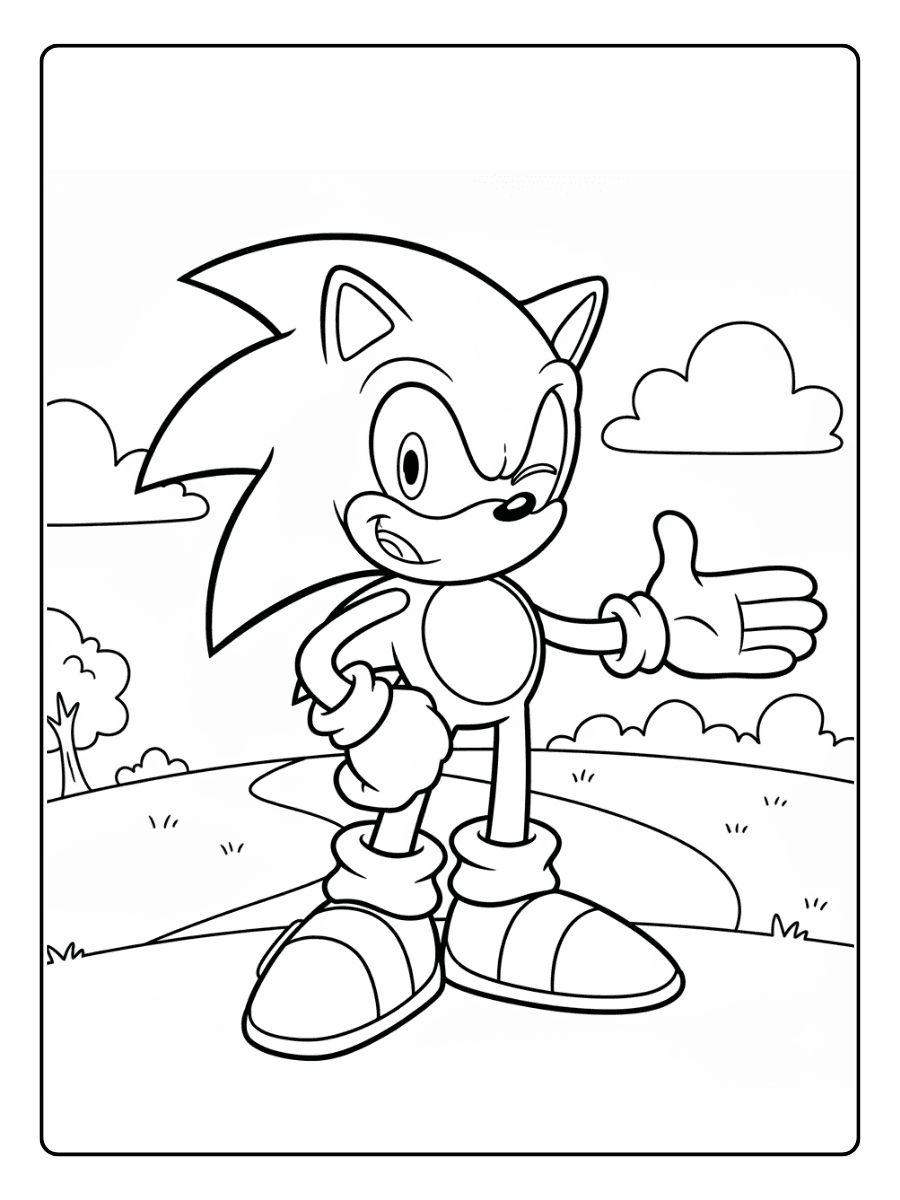 Sonic Coloring Pages – Sonic Friendly Smile