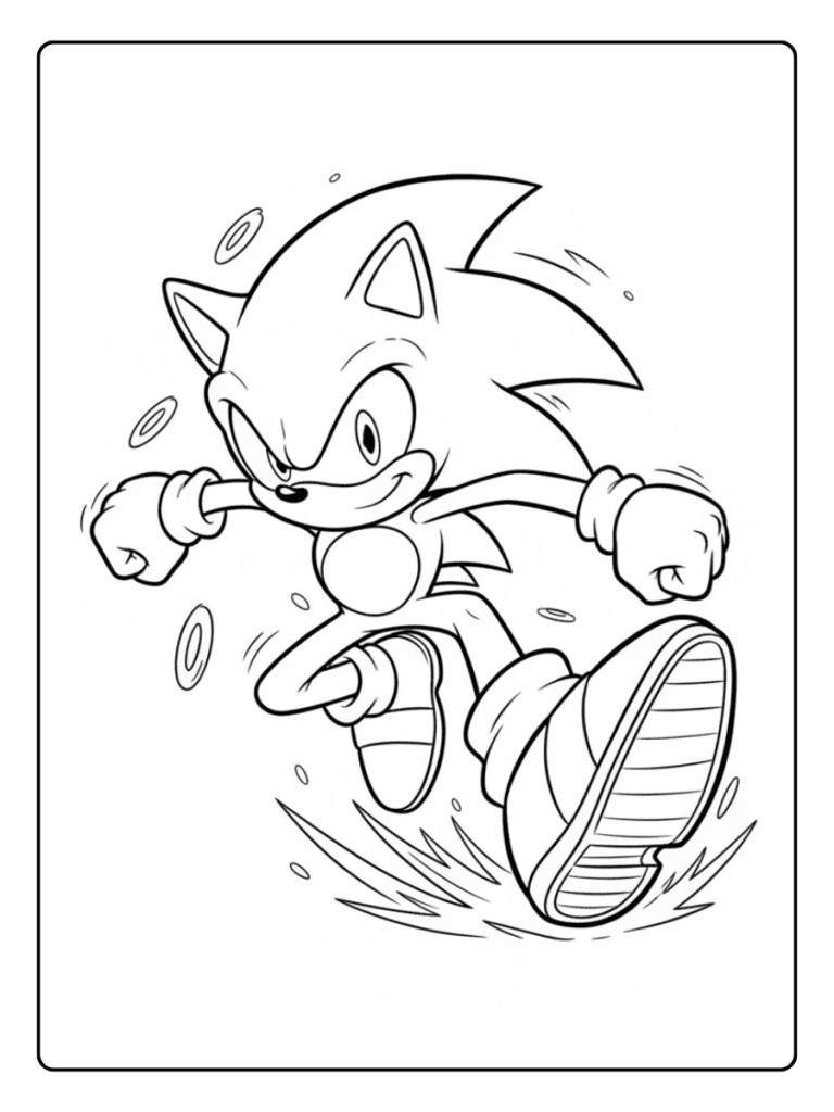 Sonic Coloring Pages – Sonic Modern Style