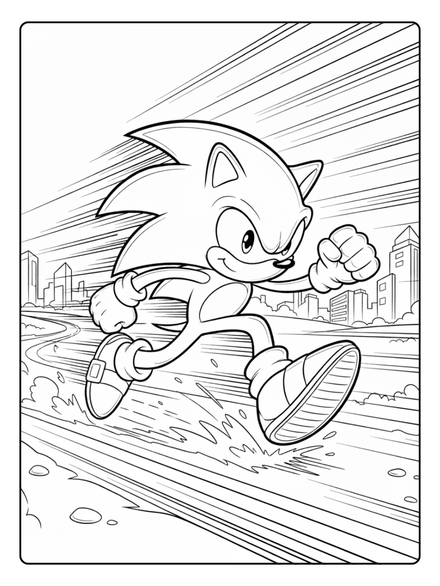 Sonic Coloring Pages – Sonic Motion Effect