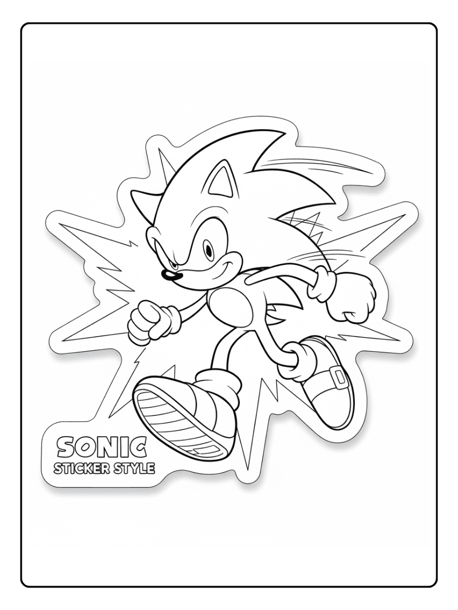 Sonic Coloring Pages – Sonic Sticker Style