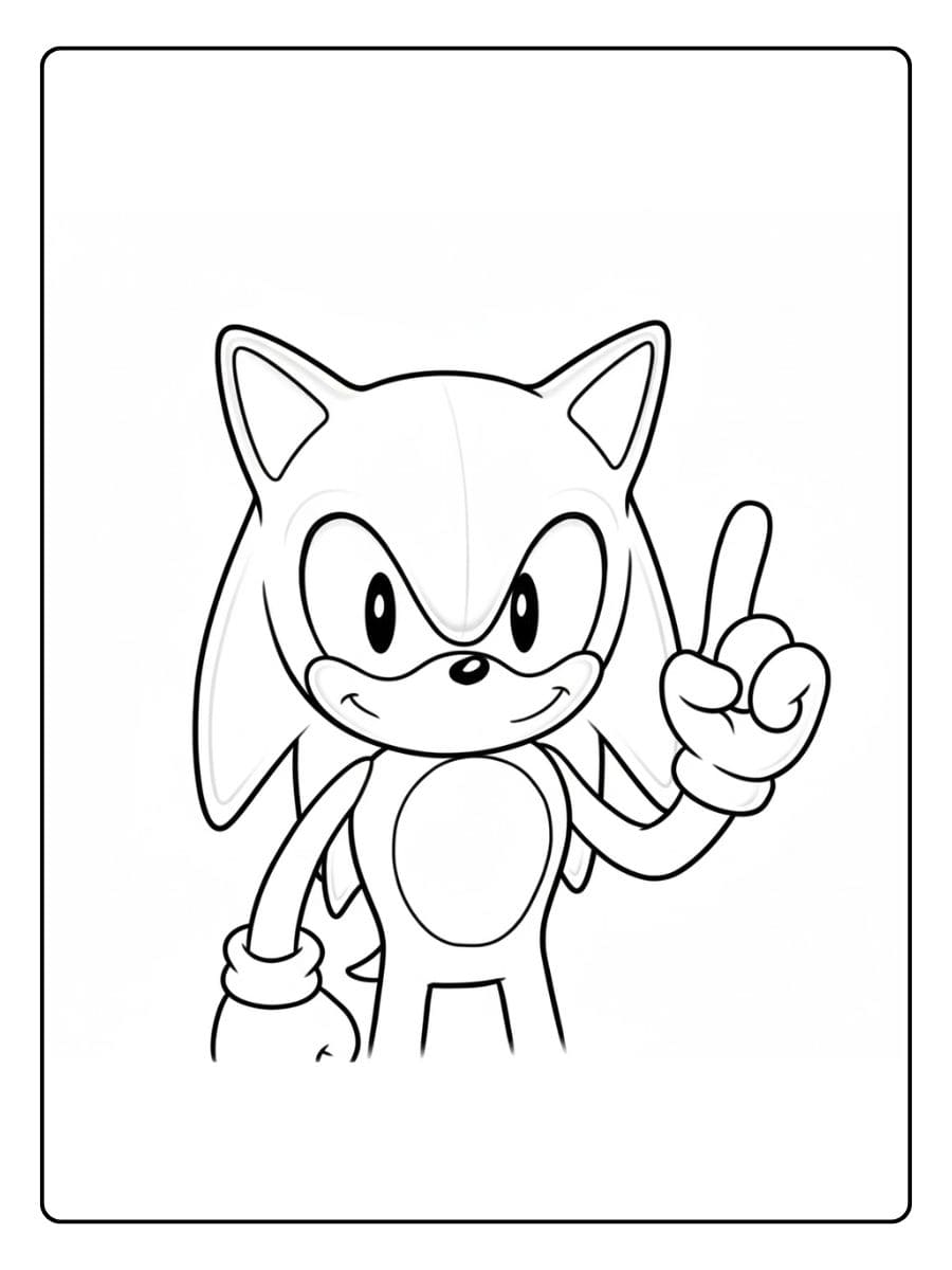 Sonic Pointing Up Sonic Coloring Pages