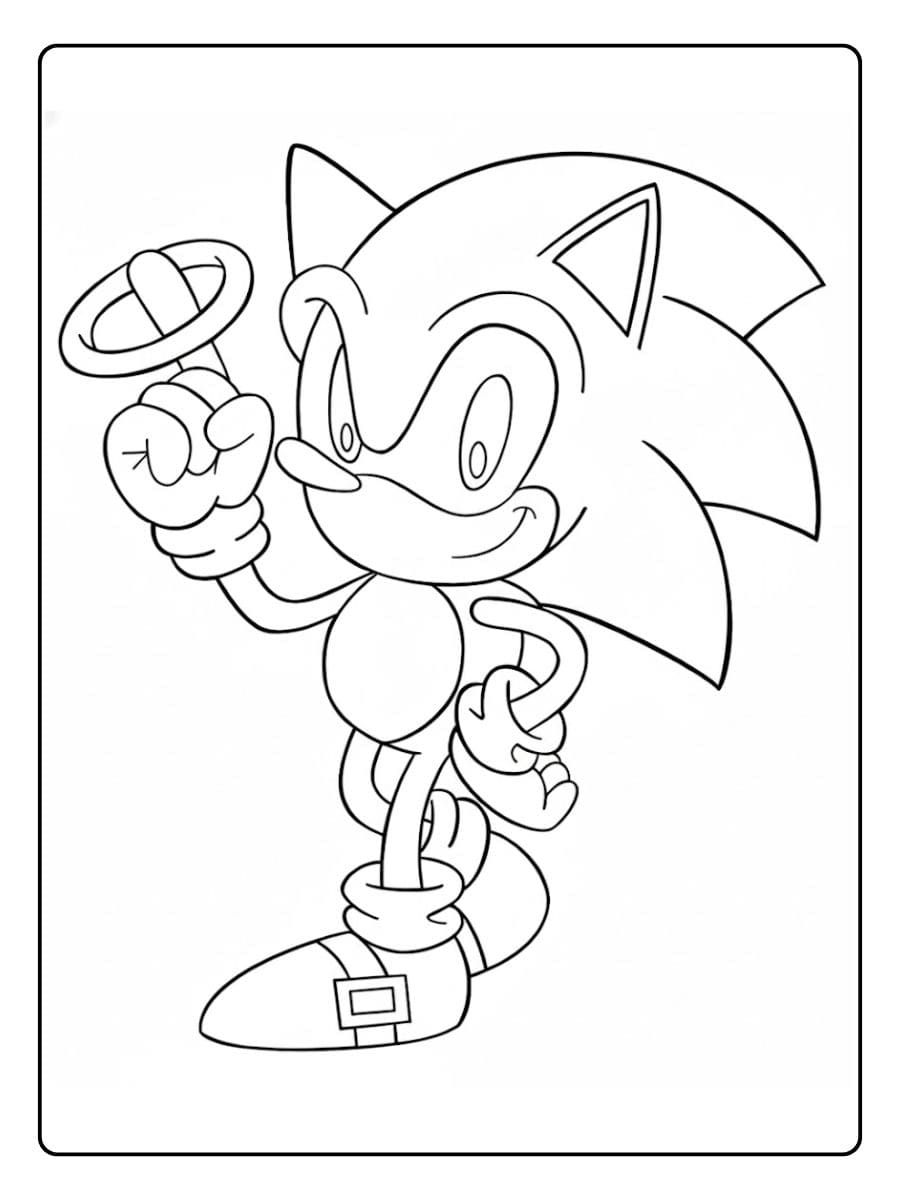 Sonic the Hedgehog Sonic Coloring Pages with Ring