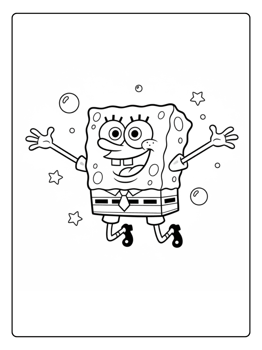 SpongeBob Coloring Pages – Happy SpongeBob