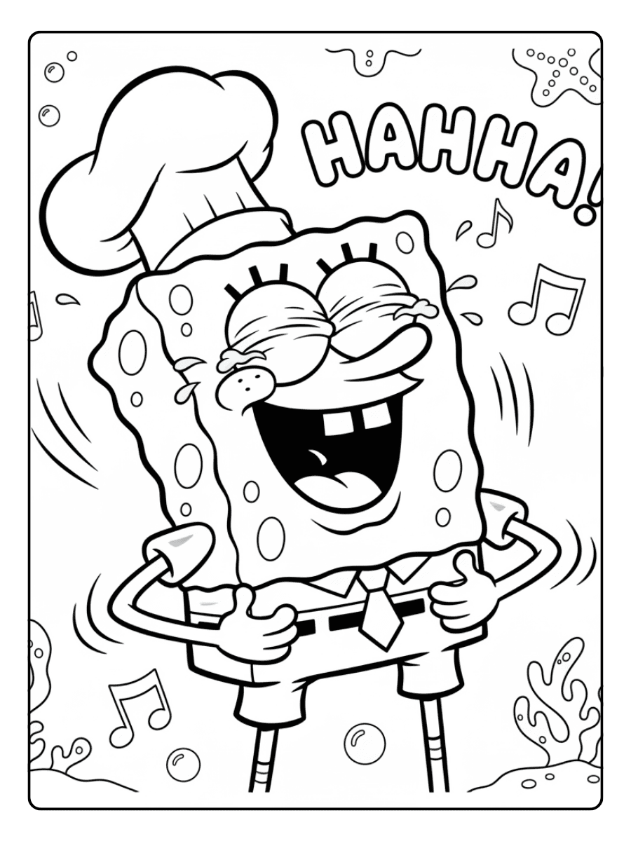 SpongeBob Coloring Pages – Laughing SpongeBob