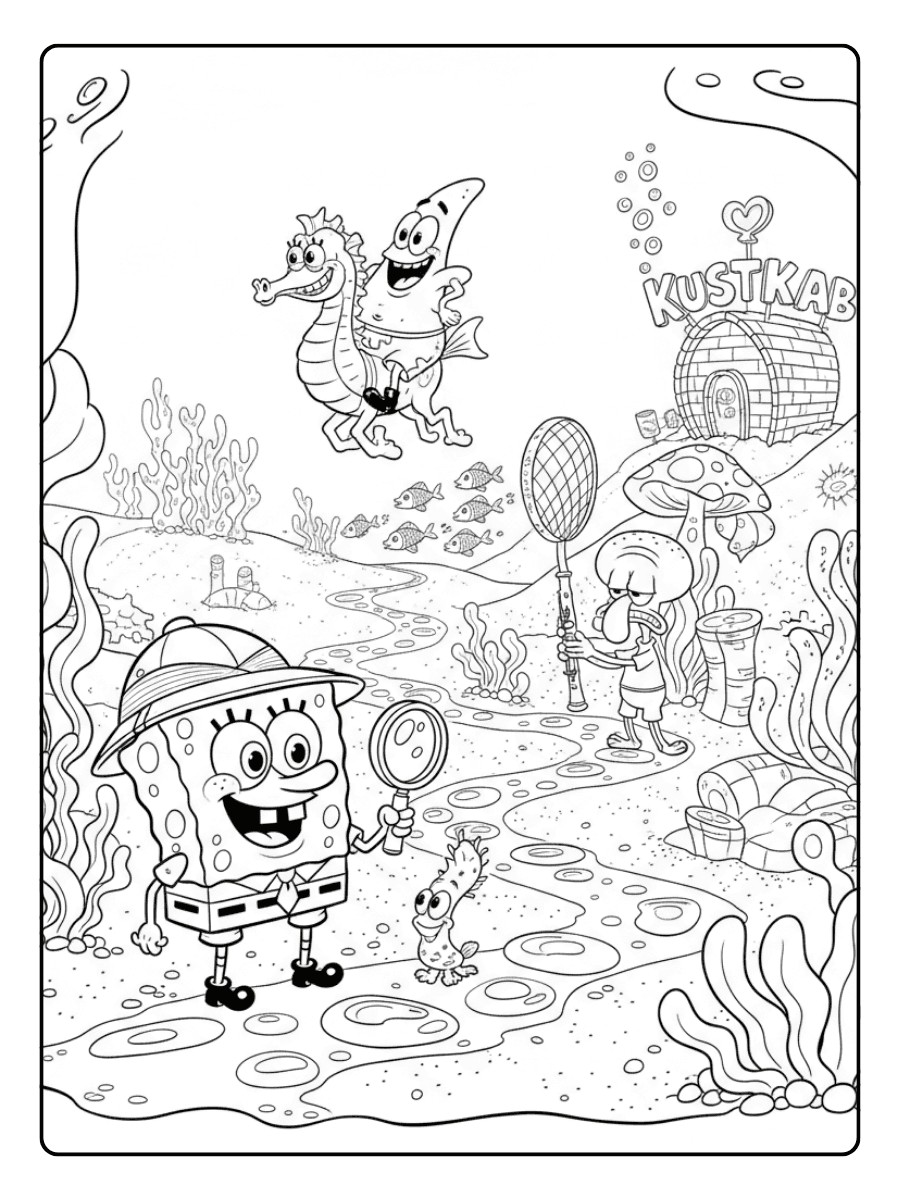 SpongeBob Coloring Pages – SpongeBob Bikini Bottom Adventure