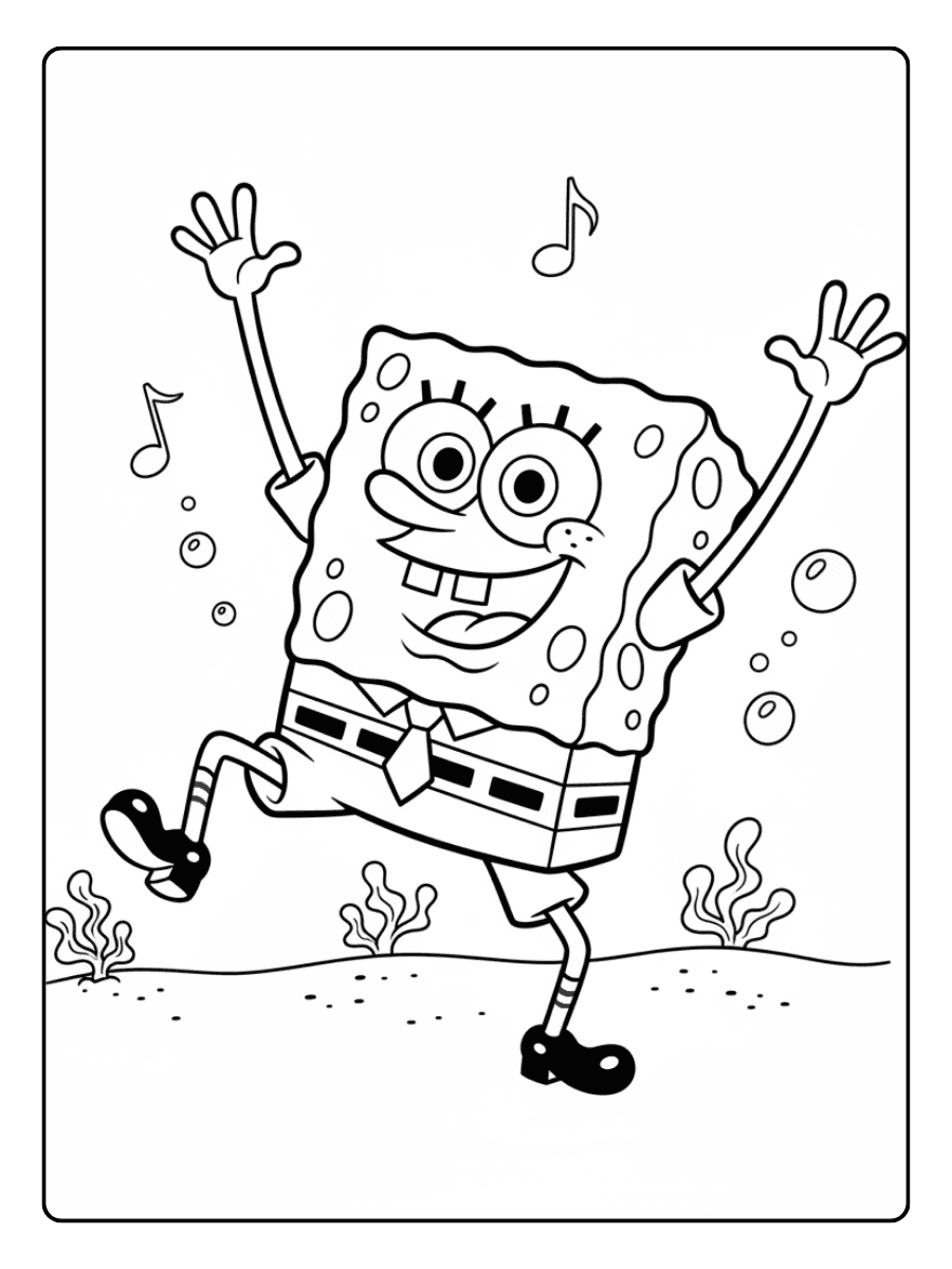 SpongeBob Coloring Pages – SpongeBob Dancing