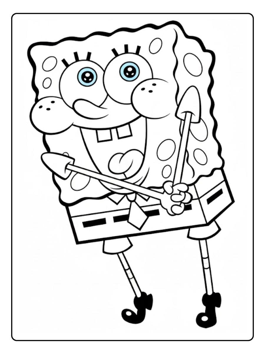 Spongebob Coloring Pages Happy SquarePants Outline
