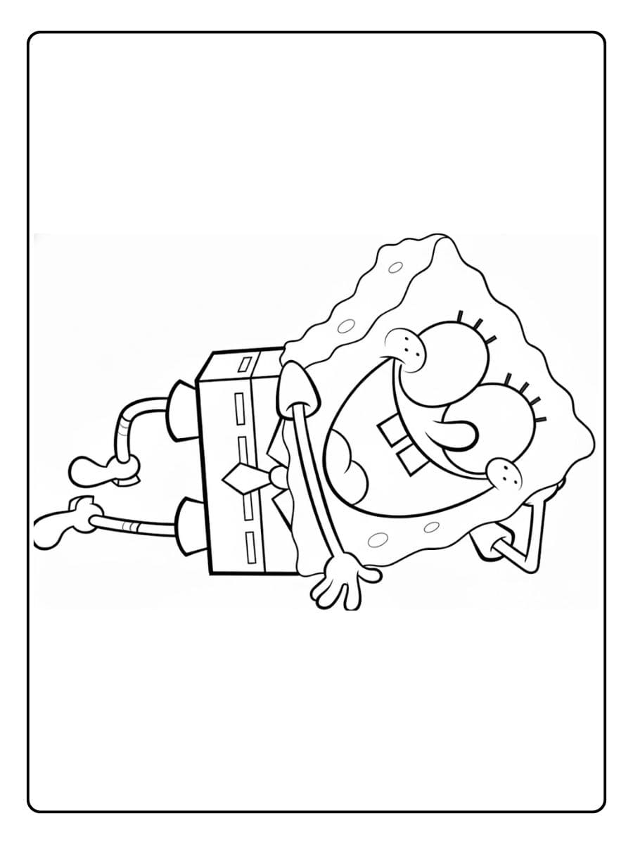 Spongebob Sketch Black and White Coloring Page