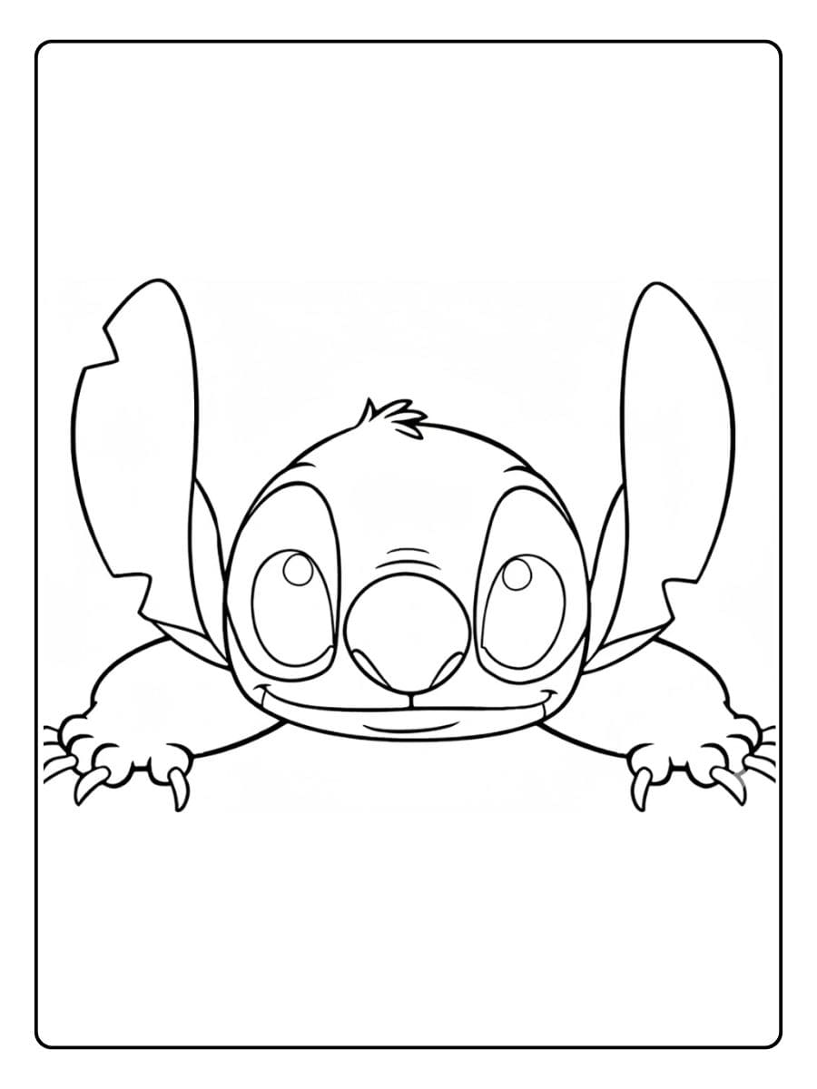 Stitch Coloring Pages Playful Lying Down Stitch
