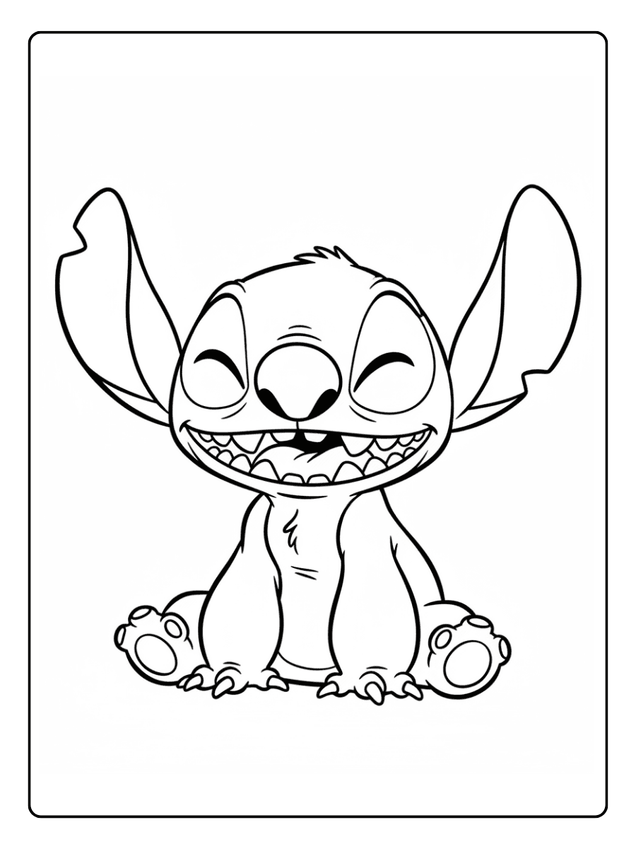Stitch Coloring Pages – Smiling Stitch