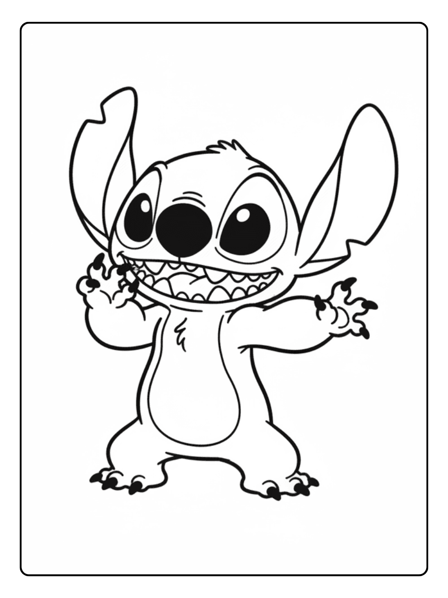 Stitch Coloring Pages – Stitch Playful Pose