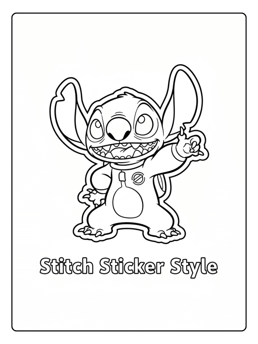 Stitch Coloring Pages – Stitch Sticker Style
