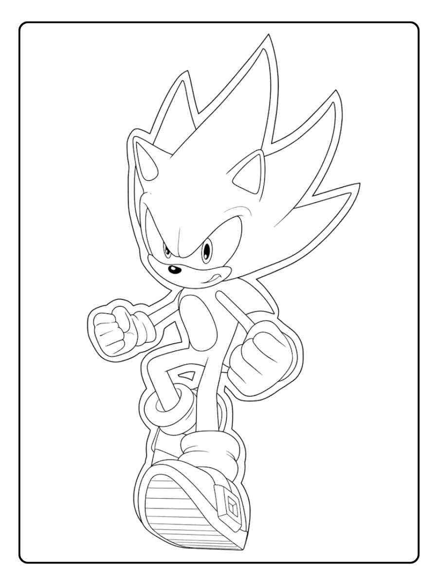 Super Sonic Coloring Pages Golden Super Sonic