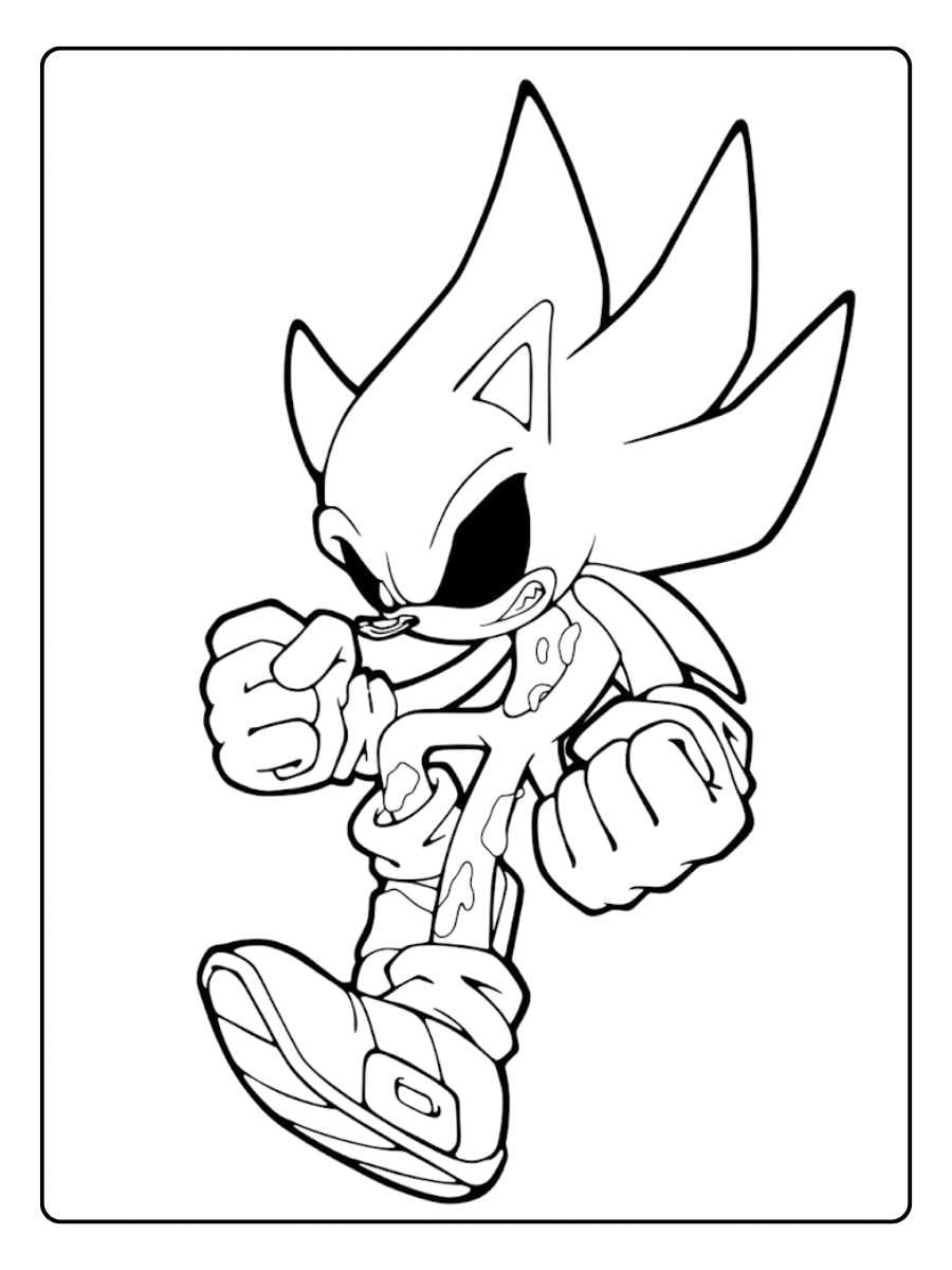 Super Sonic Coloring Pages Powerful Super Sonic Ready for Action