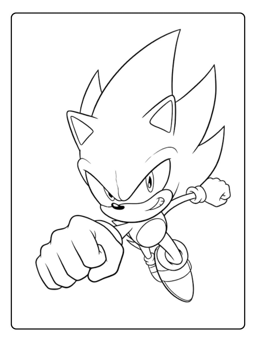 Super Sonic Coloring Pages Super Sonic Charging Up