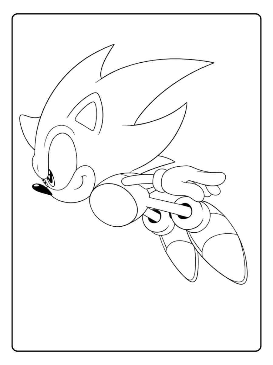 Super Sonic Coloring Pages Super Sonic Running Fast