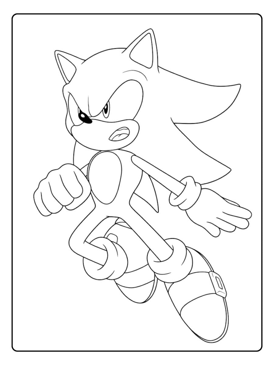 Super Sonic Coloring Pages ready for action