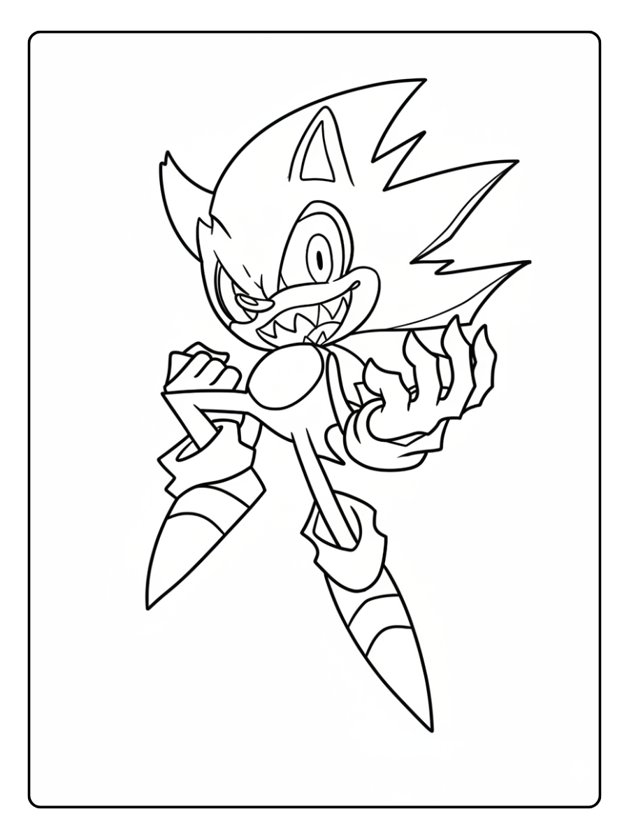 Super Sonic Coloring Pages – Evil Super Sonic