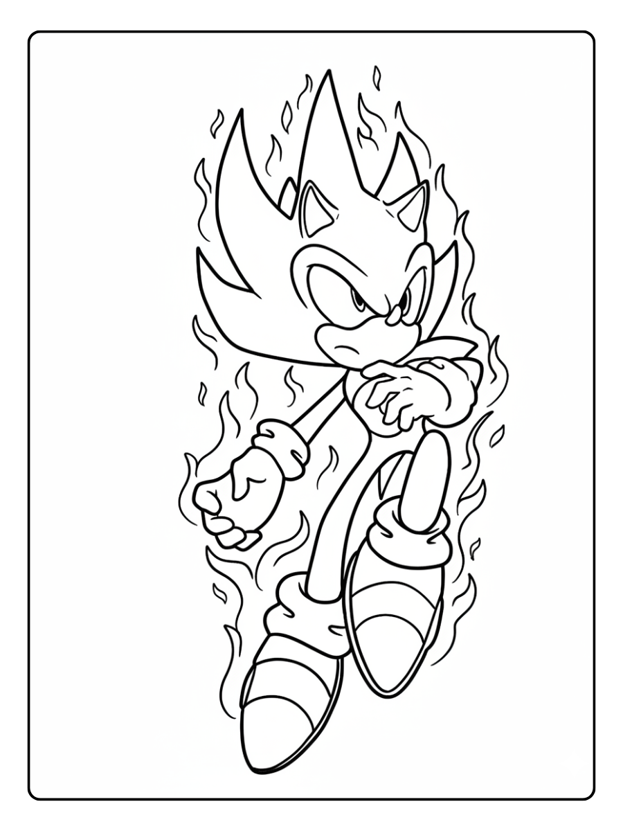 Super Sonic Coloring Pages – Super Sonic In Outer Space